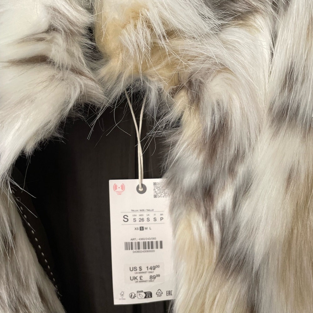 NWT Zara ZW COLLECTION FAUX FUR SHORT COAT - Picture 6 of 13
